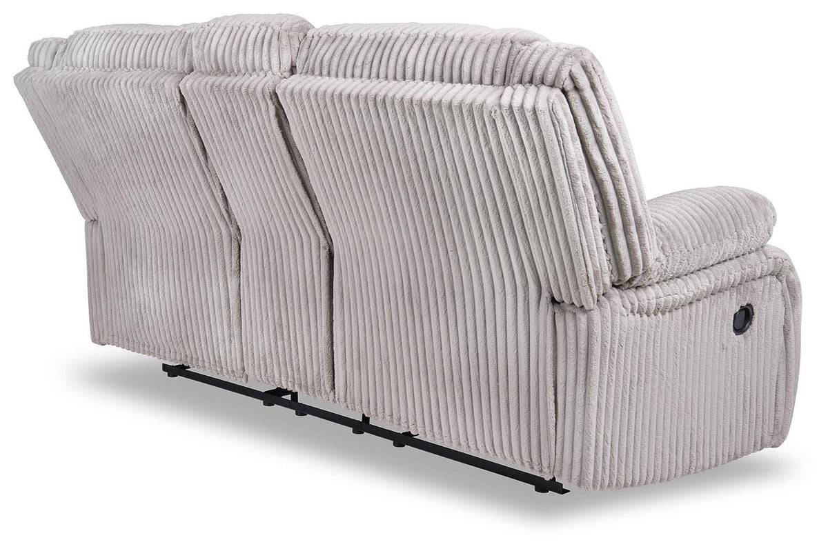 Amarante Reclining Loveseat with Console in Fog