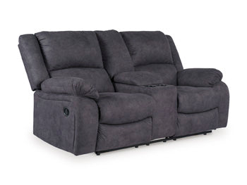 Amarante Reclining Loveseat with Console in Slate