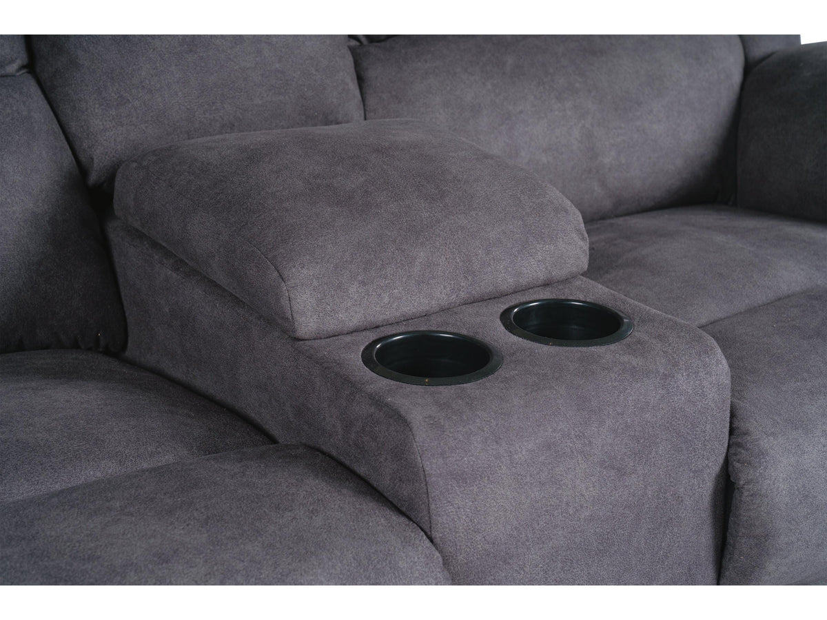 Amarante Reclining Loveseat with Console in Slate