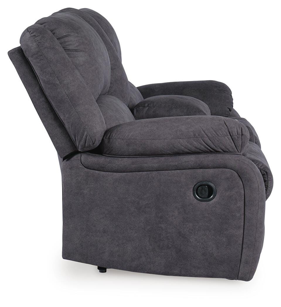 Amarante Reclining Loveseat with Console in Slate