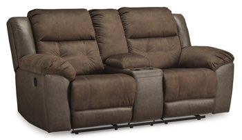 Thornbury Cross Glider Reclining Loveseat with Console