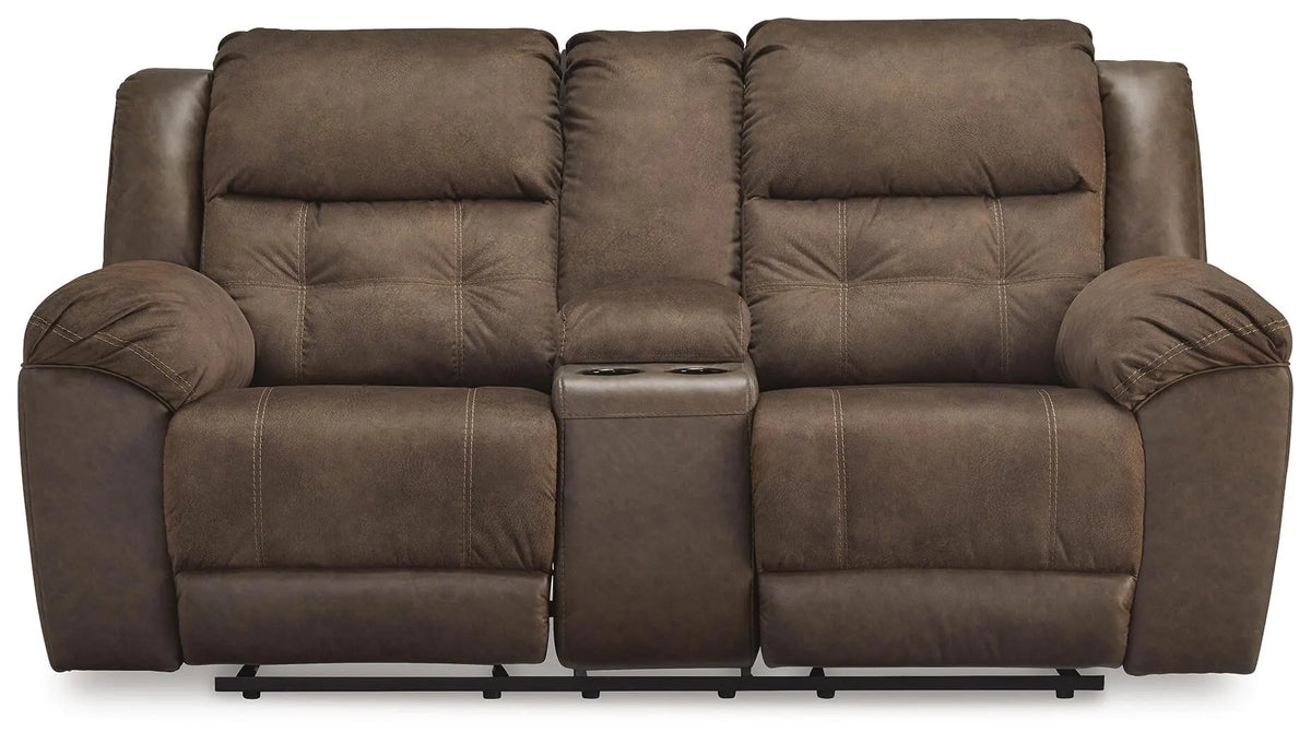 Thornbury Cross Glider Reclining Loveseat with Console