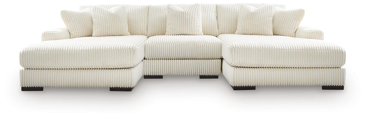 Bawley 3-Piece Sectional with Double Chaise in Ivory