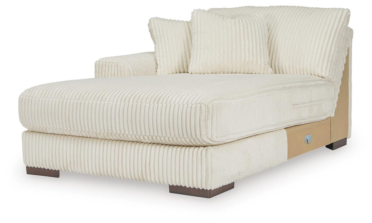 Bawley 4-Piece Sectional with Chaise in Ivory Velvet