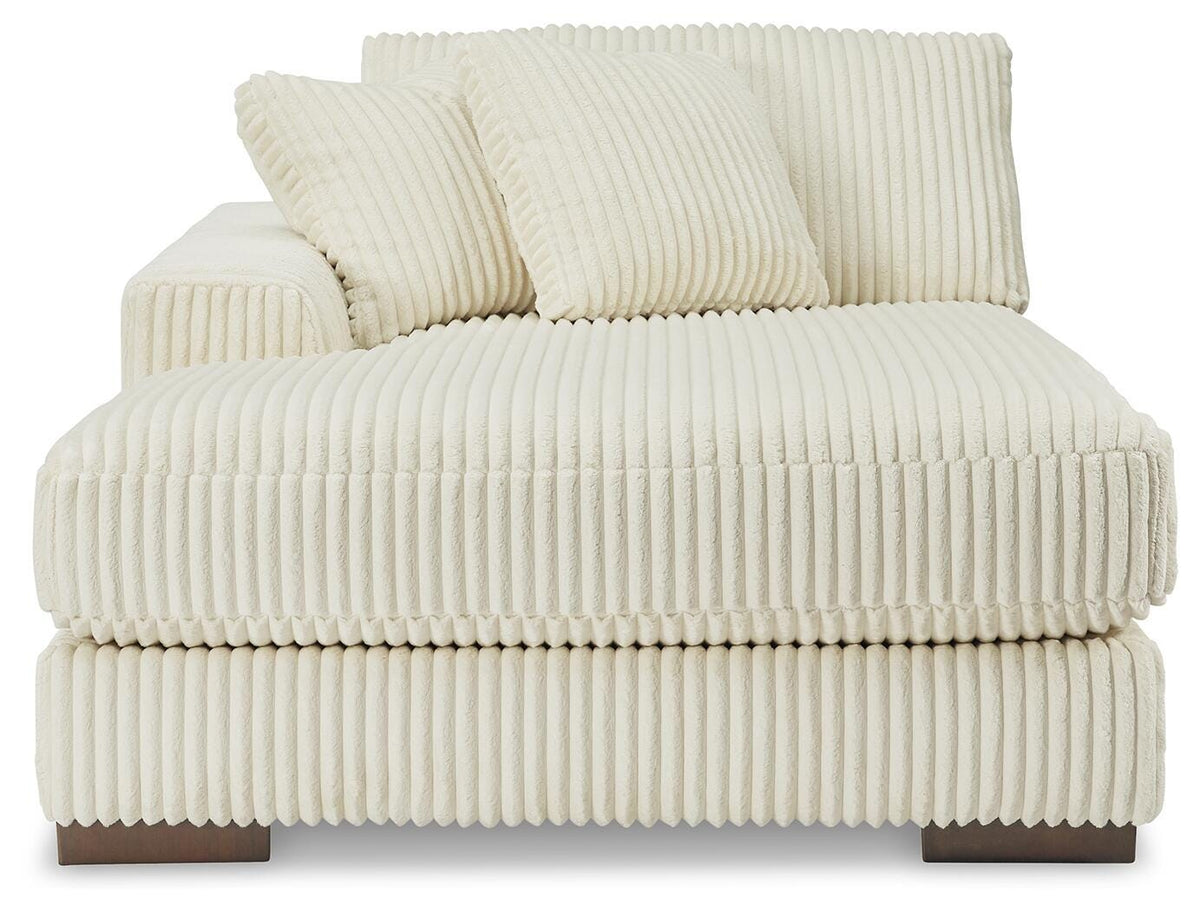 Bawley 4-Piece Sectional with Chaise in Ivory Velvet