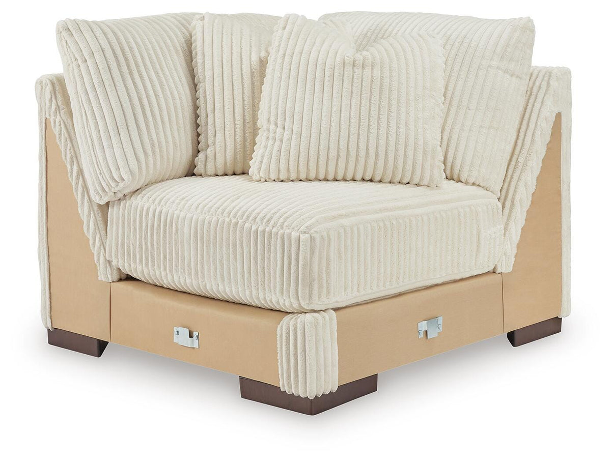 Bawley 4-Piece Sectional with Chaise in Ivory Velvet