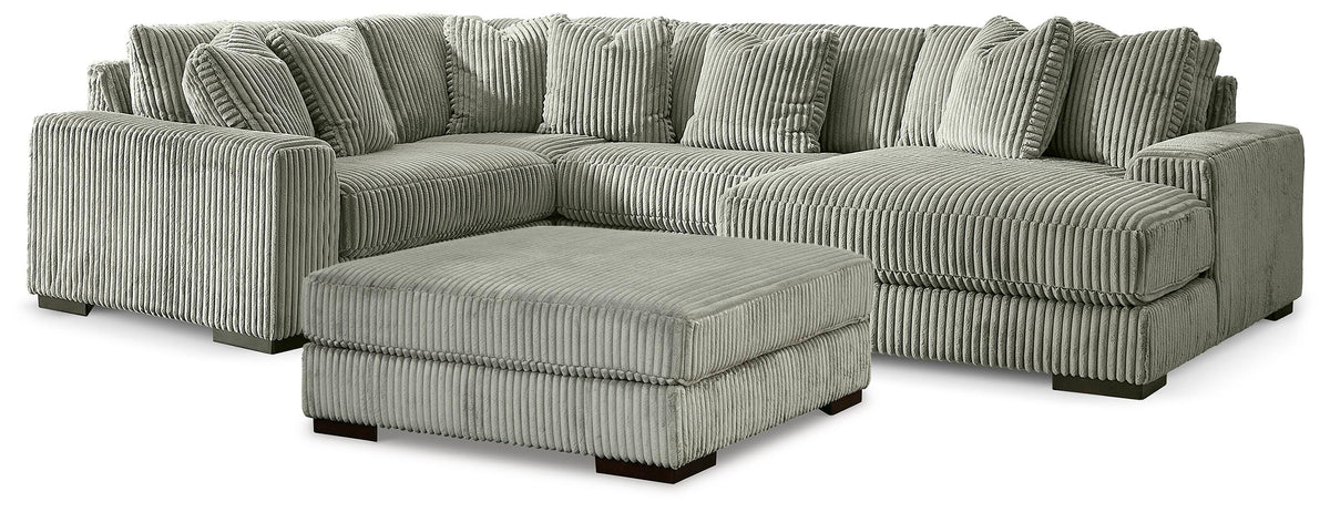Bawley 4-Piece Sectional with Chaise and Oversized Accent Ottoman