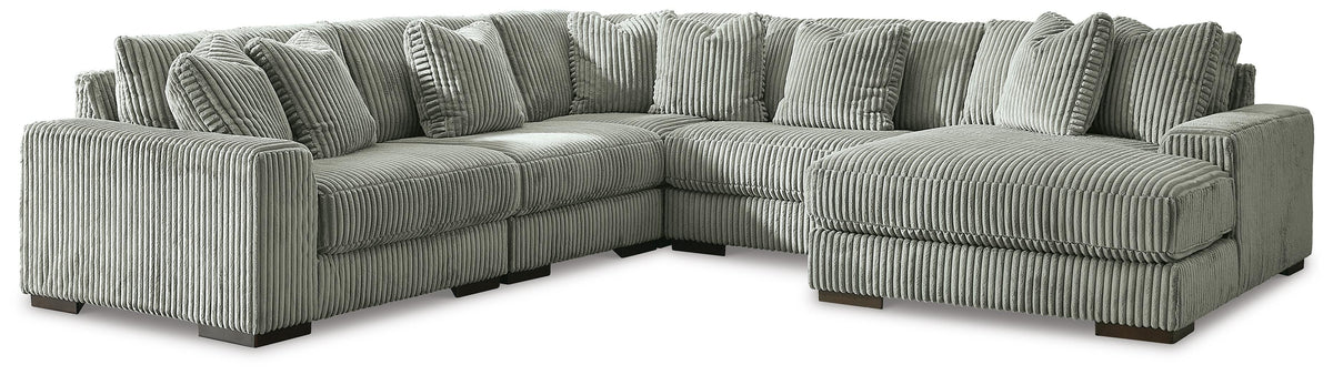 Bawley 5-Piece Sectional with Chaise in Fog II