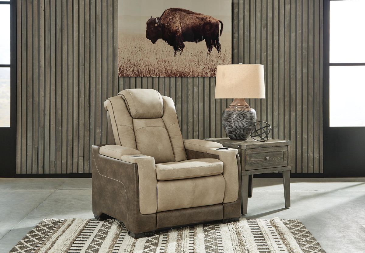 Arlen Power Reclining Loveseat and Power Recliner in Sand