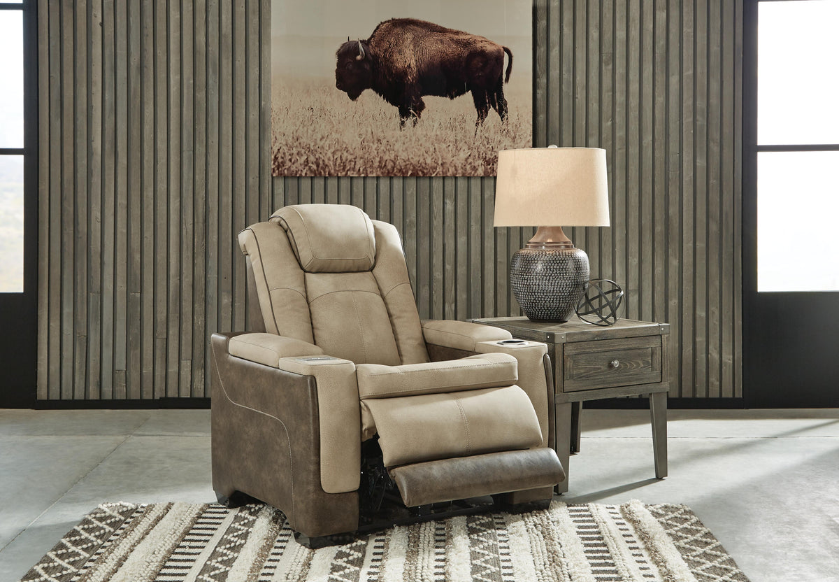 Arlen Power Reclining Loveseat and Power Recliner in Sand