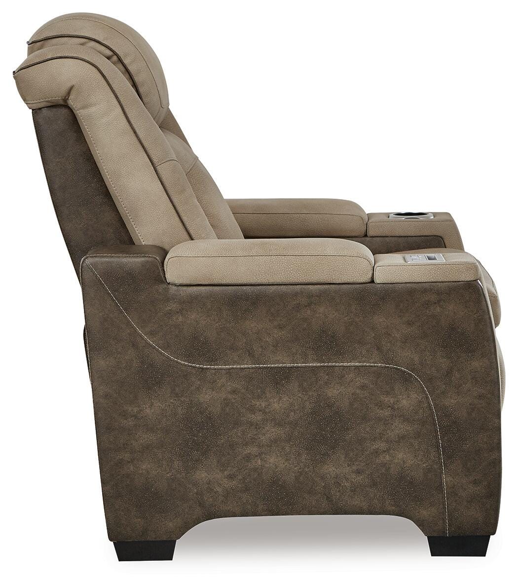 Arlen Power Reclining Loveseat and Power Recliner in Sand