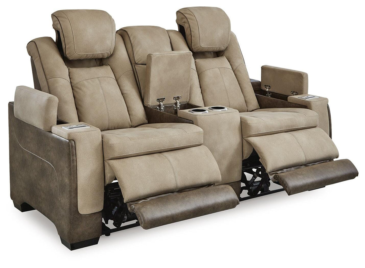 Arlen Power Reclining Loveseat and Power Recliner in Sand