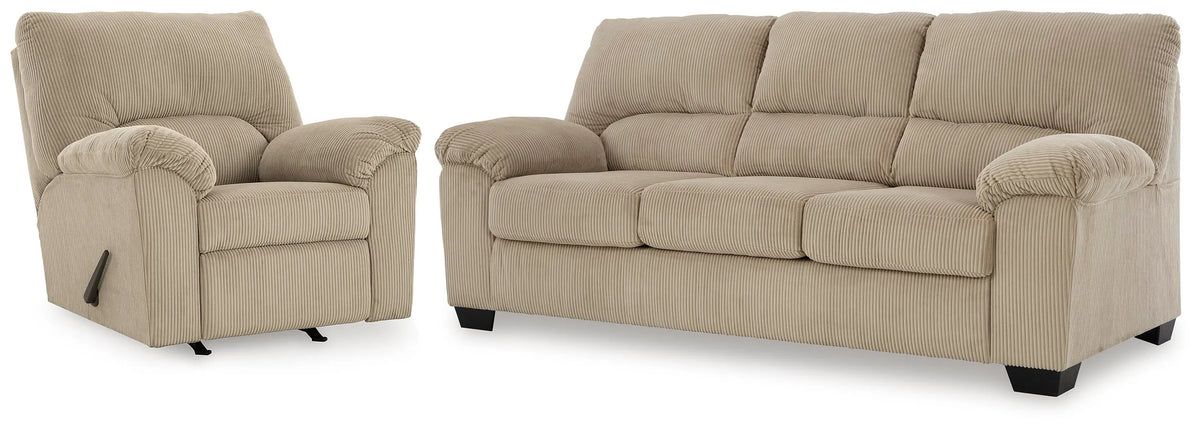 Harlan Sofa and Recliner in Sand