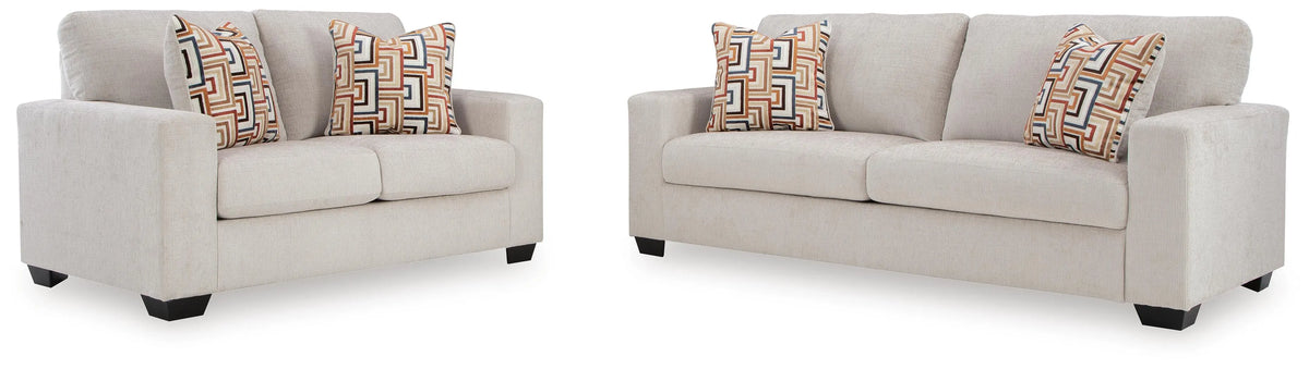 Kiama Sofa and Loveseat in Stone