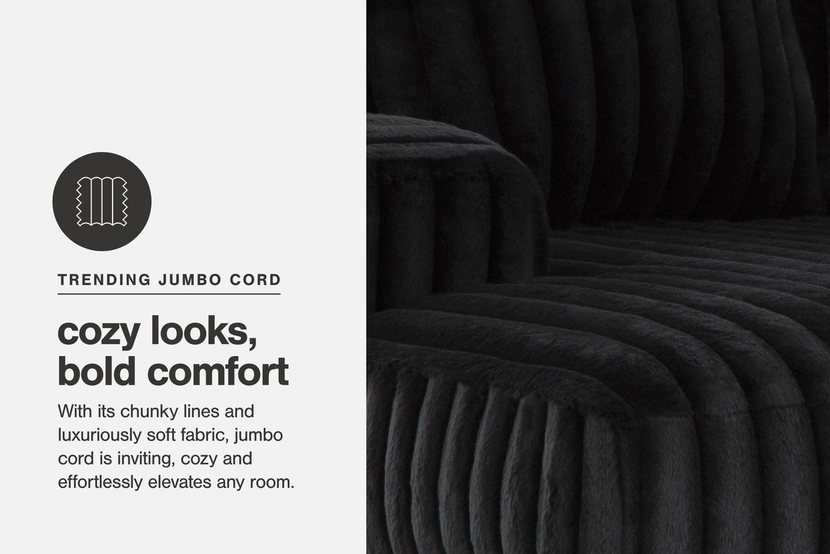 Winslow Oversized Chaise in Onyx