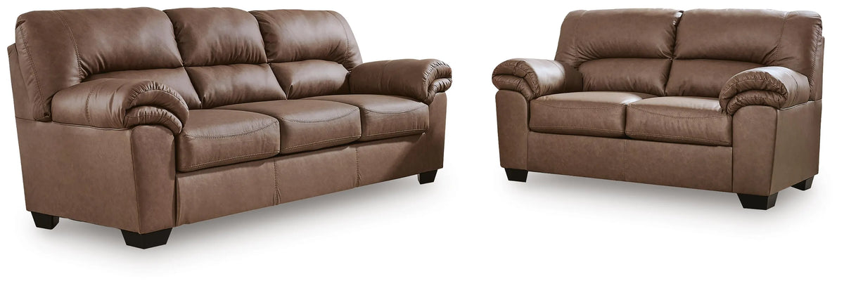 Denning Sofa and Loveseat in Caramel