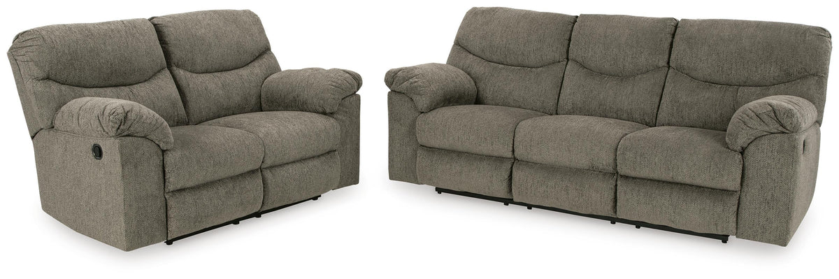 Etta Reclining Sofa and Loveseat in Putty