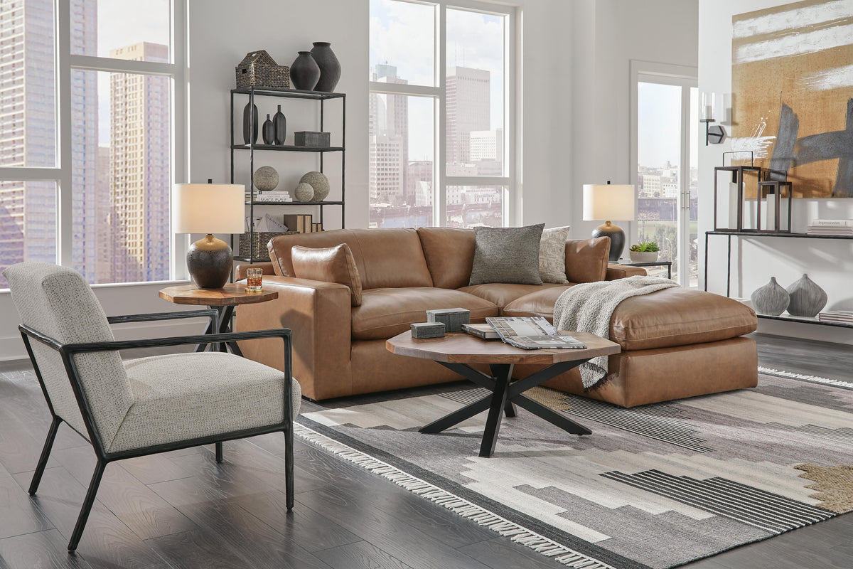 Gantry 2-Piece Sectional Loveseat in Caramel