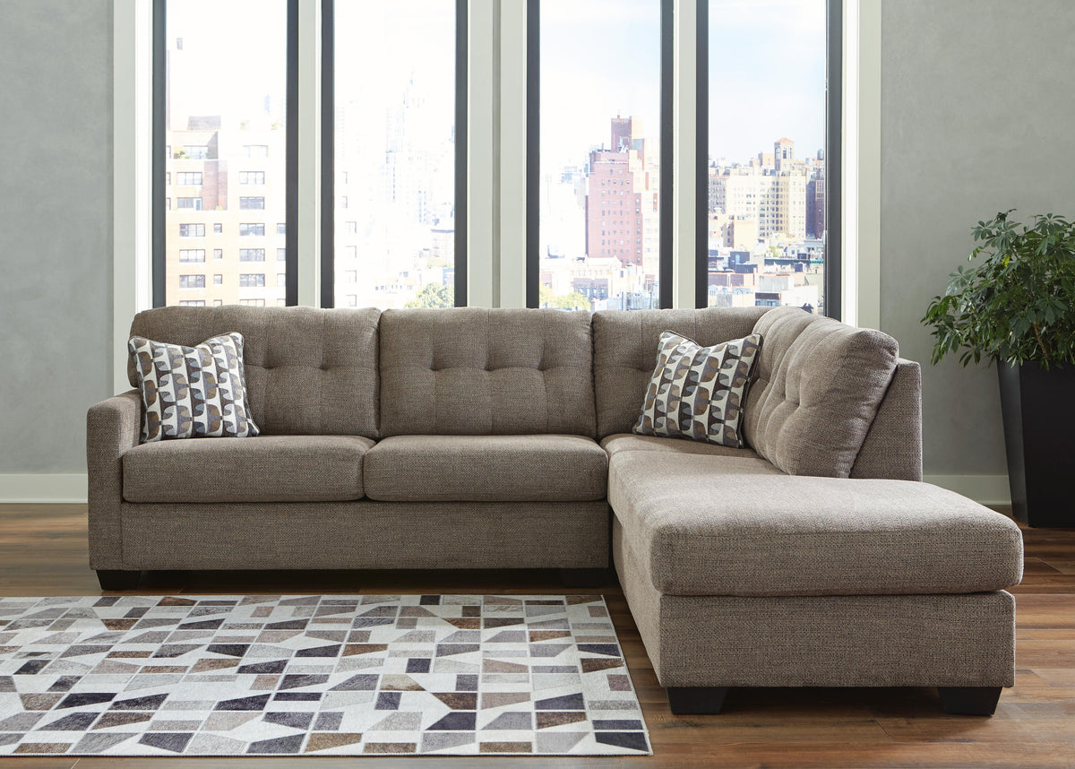 Kellan 2-Piece Sleeper Sectional with Chaise in Chocolate II