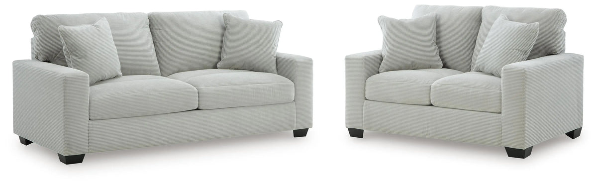 Solene Sofa and Loveseat in Smoke