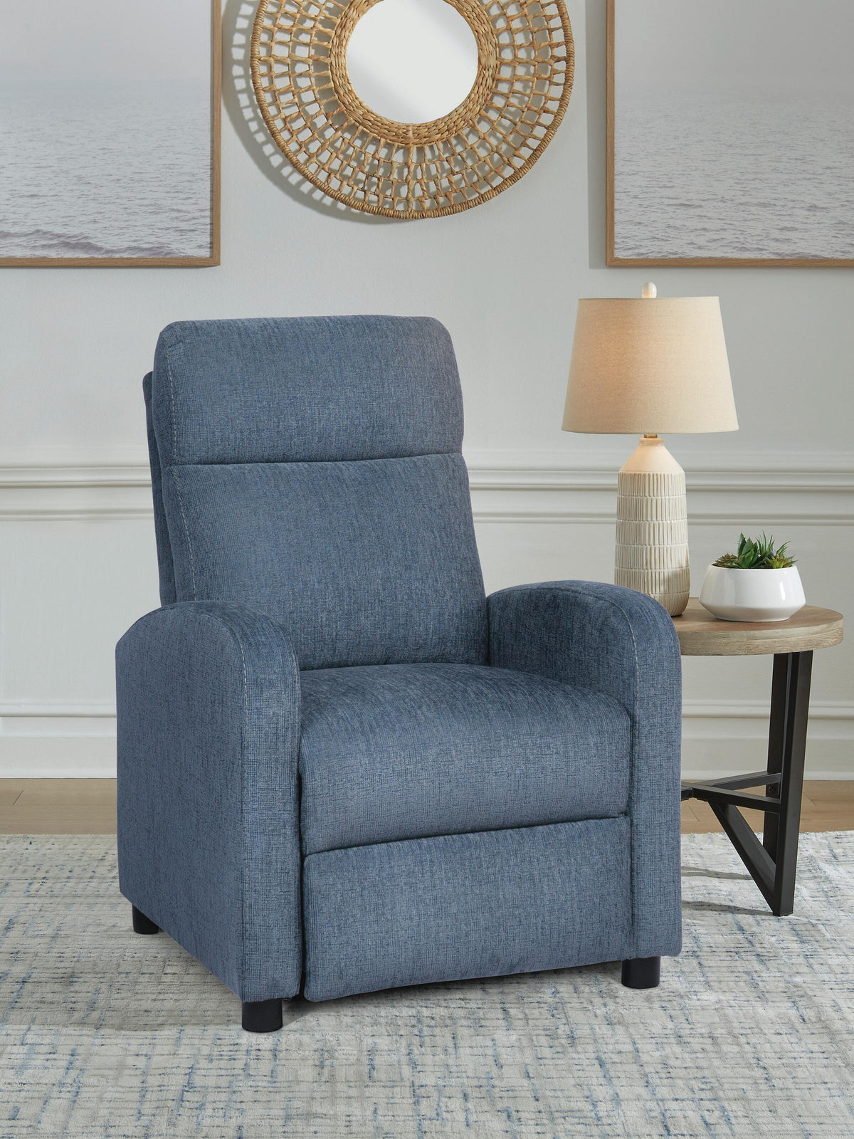 Arlo Vale High Leg Recliner in Denim