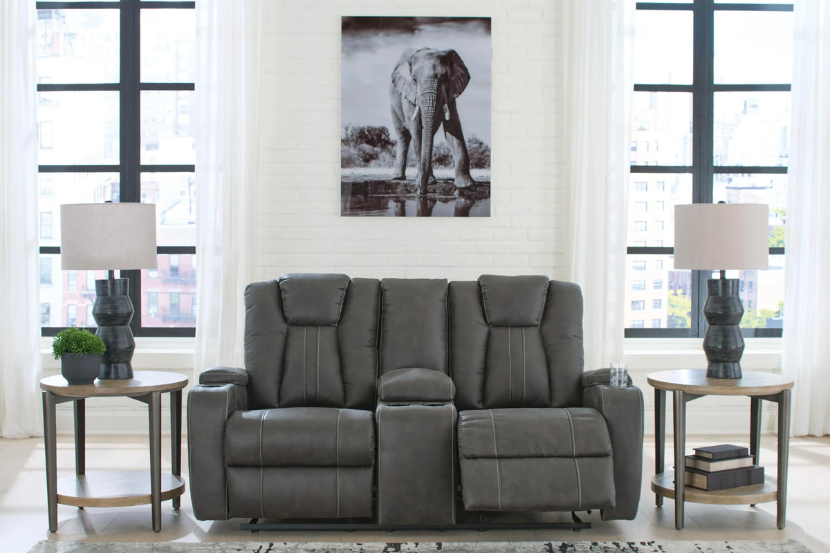 Ferrow Glider Reclining Loveseat with Console