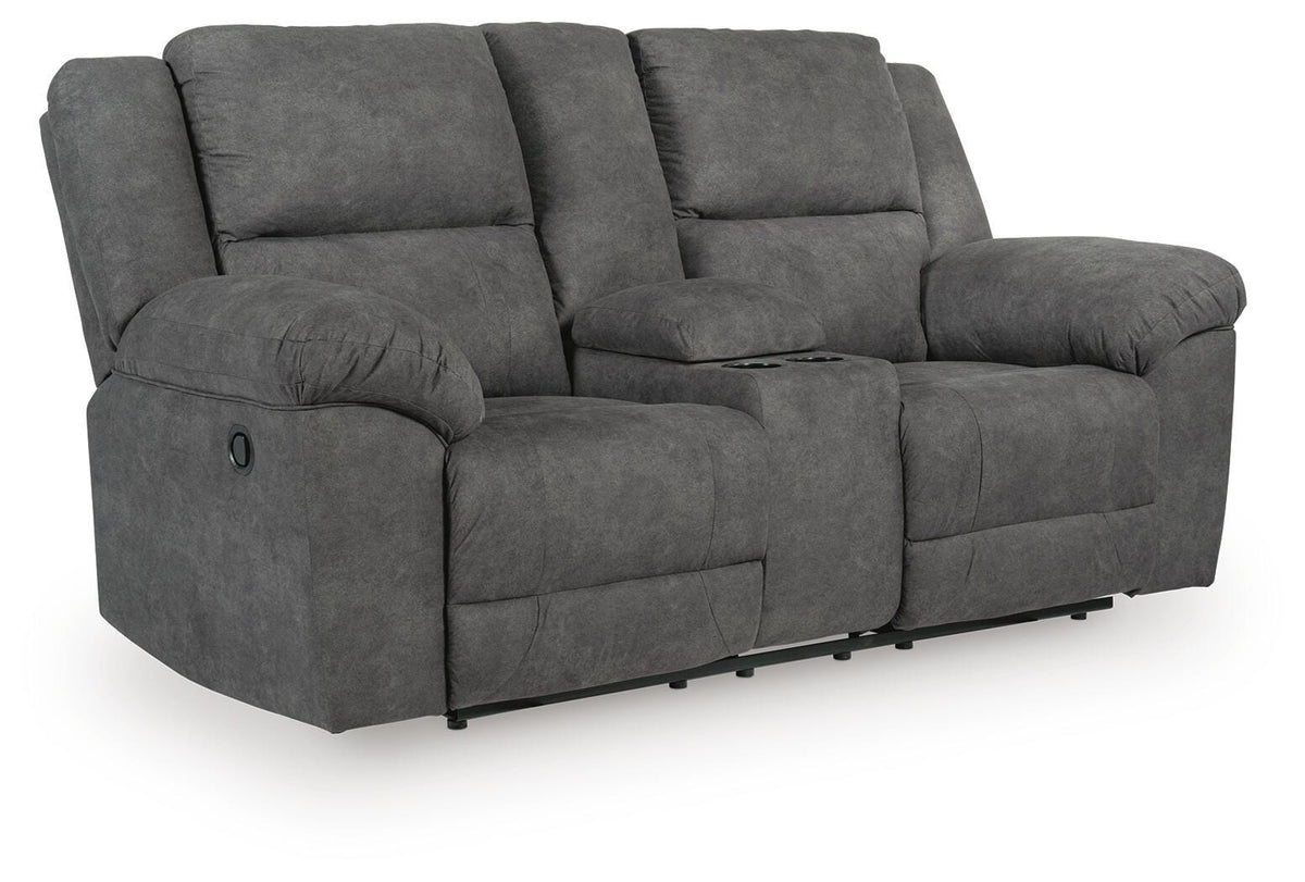 Kelso Reclining Loveseat with Console in Slate