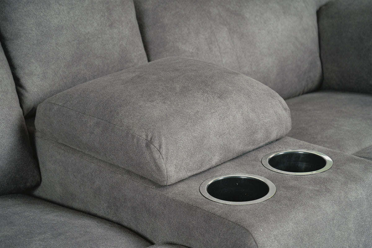 Kelso Reclining Loveseat with Console in Slate