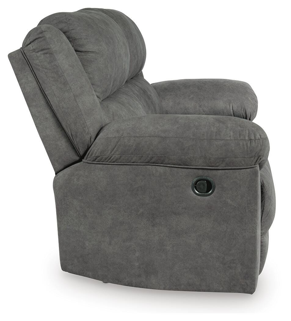 Kelso Reclining Loveseat with Console in Slate