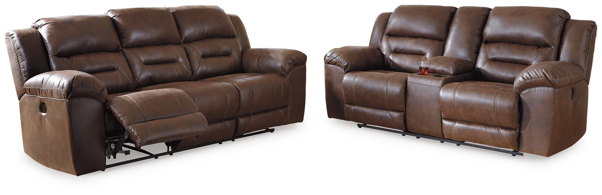 Hawthorne Power Reclining Sofa and Loveseat in Chocolate
