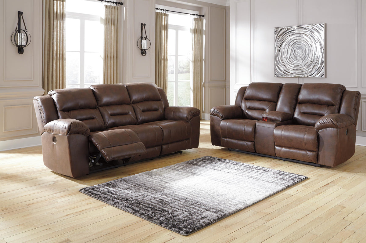 Hawthorne Power Reclining Sofa and Loveseat in Chocolate