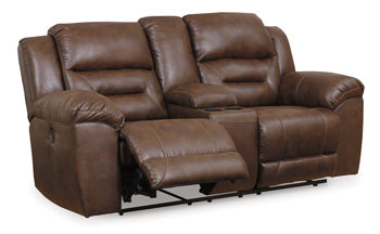 Hawthorne Power Reclining Loveseat with Console in Chocolate