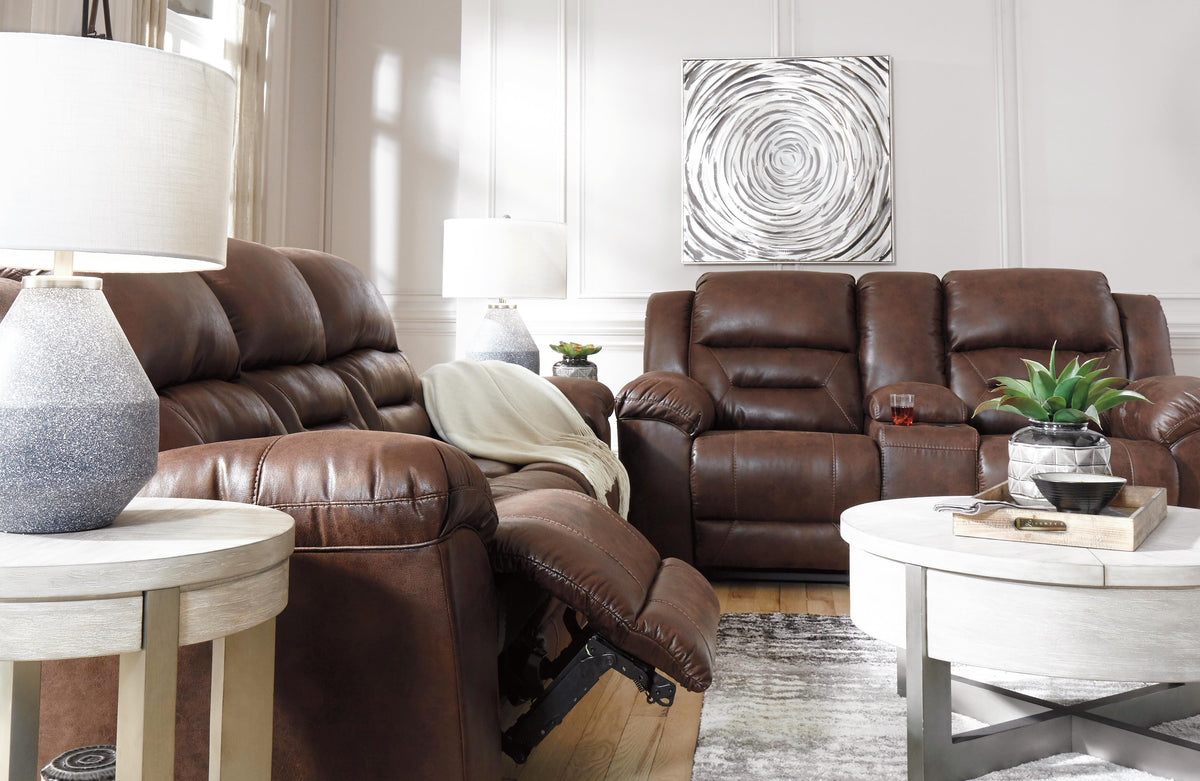 Hawthorne Reclining Loveseat with Console in Chocolate