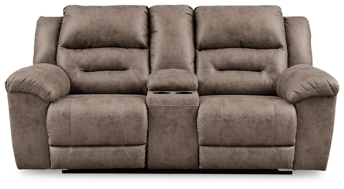 Hawthorne Reclining Loveseat with Console in Fossil