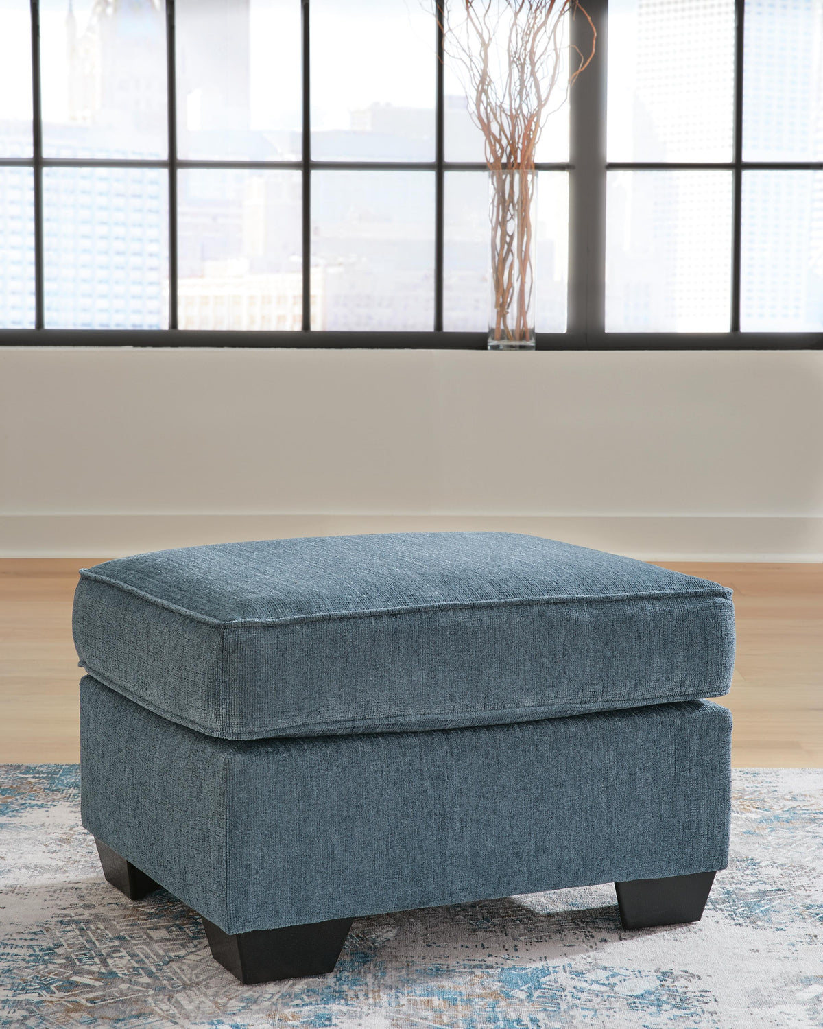 Corvin Ottoman in Blue