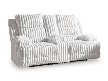 Vantage Power Reclining Loveseat with Console in Alloy