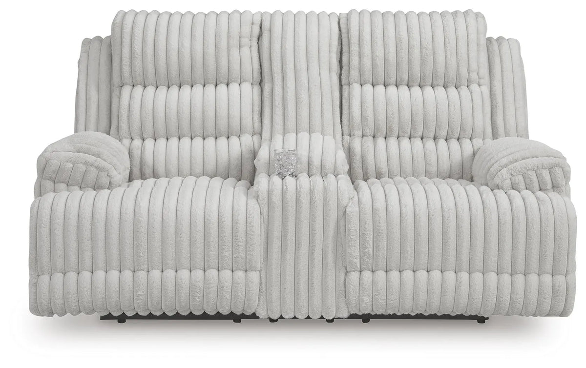 Vantage Power Reclining Loveseat with Console in Alloy