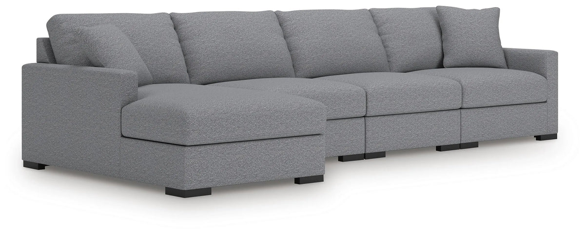 Tallow 4-Piece Sectional with Chaise in Salt and Pepper