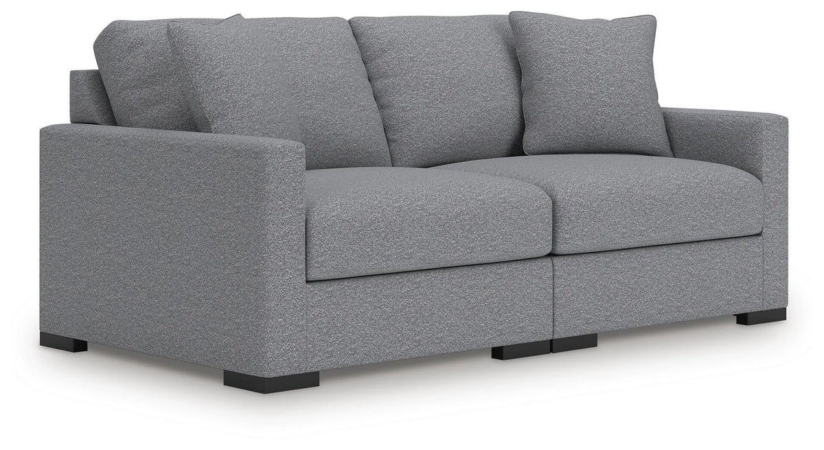 Tallow 2-Piece Sectional Loveseat in Salt and Pepper
