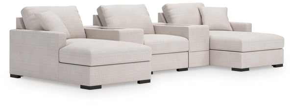Omaha by Ashley 5-Piece Sectional with Chaise and Storage Consoles