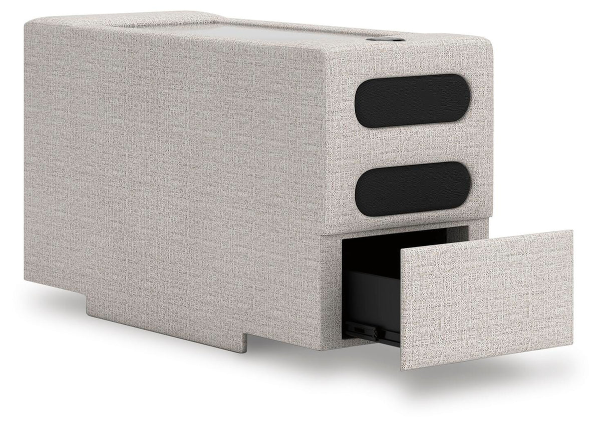 Tallow 5-Piece Sectional with Audio Consoles in Stone