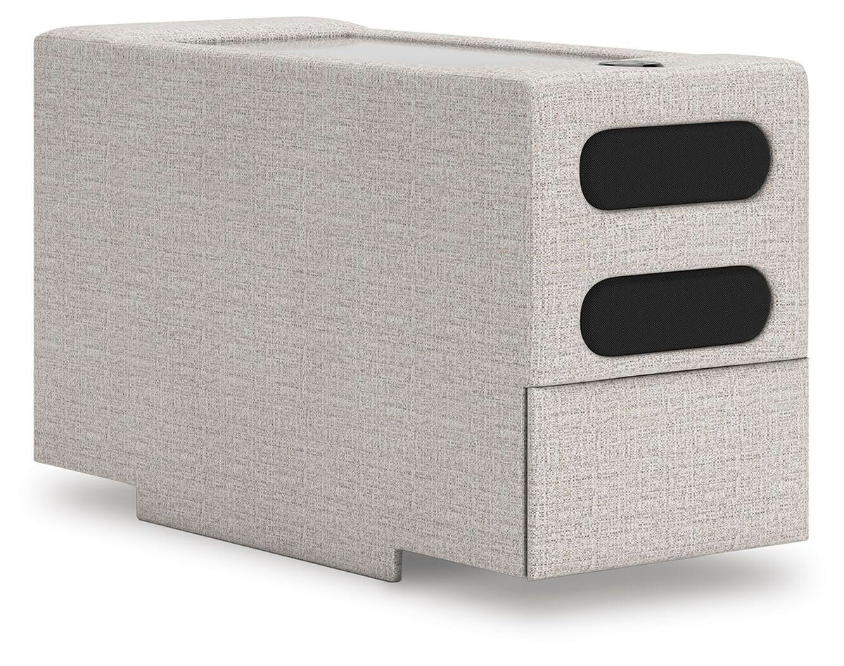 Tallow 4-Piece Sectional with Audio Console in Stone