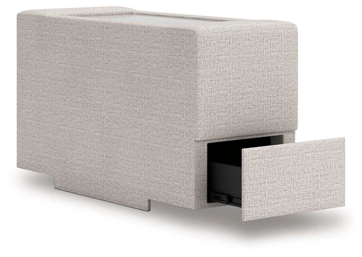 Tallow 4-Piece Sectional with Storage Console in Stone