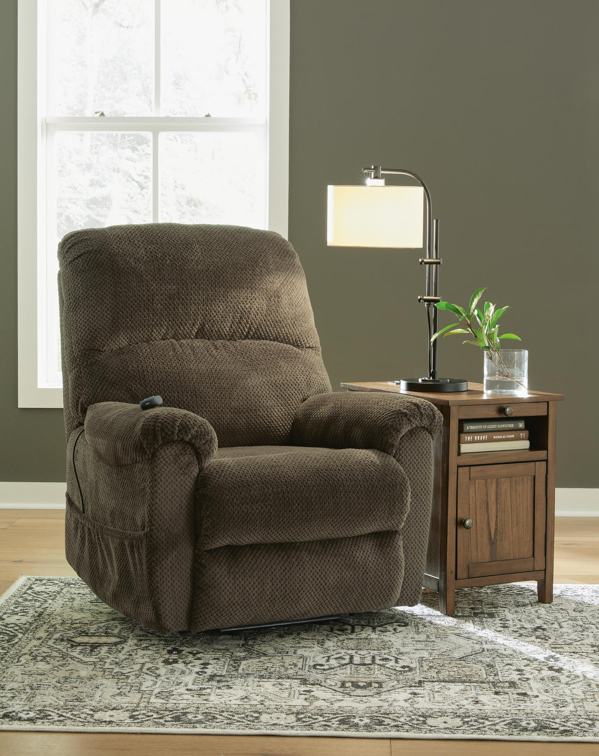Alderfield Power Lift Recliner in Chocolate