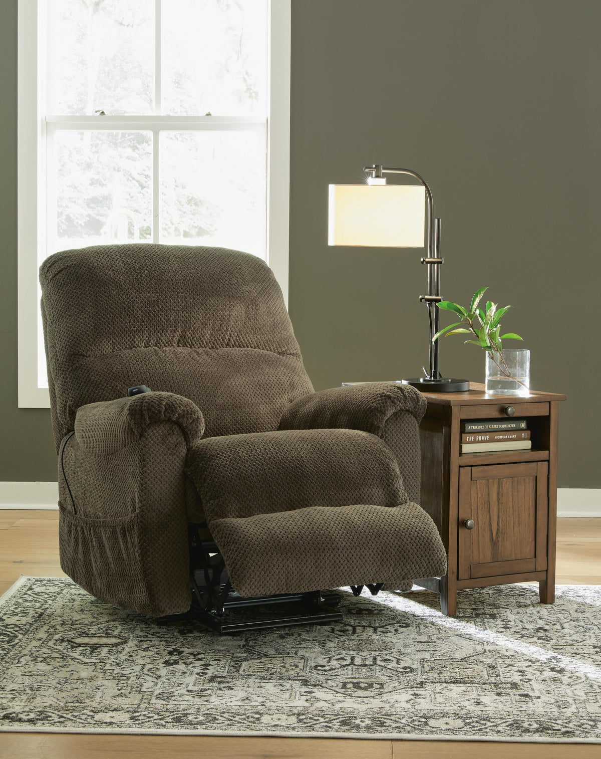 Alderfield Power Lift Recliner in Chocolate