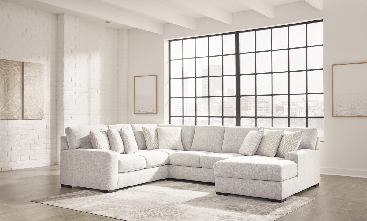 Jervis 4-Piece Sectional with Chaise in Stone