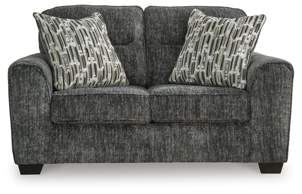 Torin Sofa and Loveseat in Gunmetal