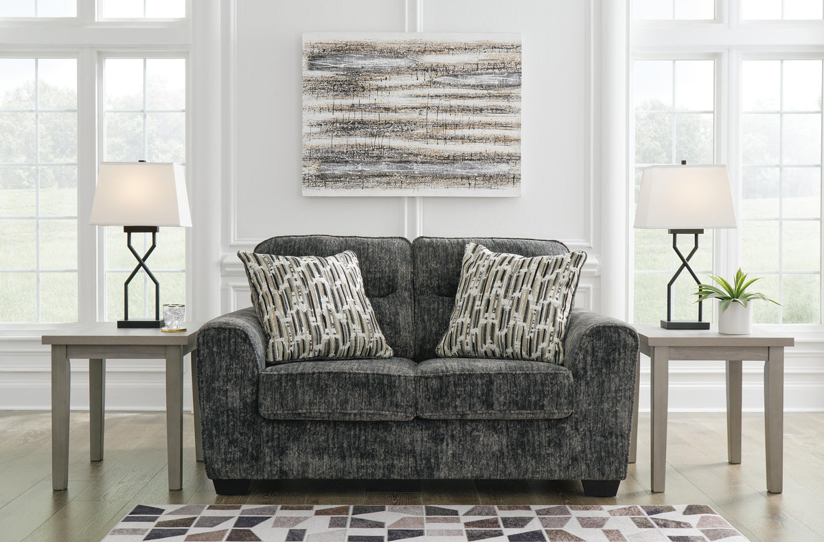 Torin Sofa and Loveseat in Gunmetal