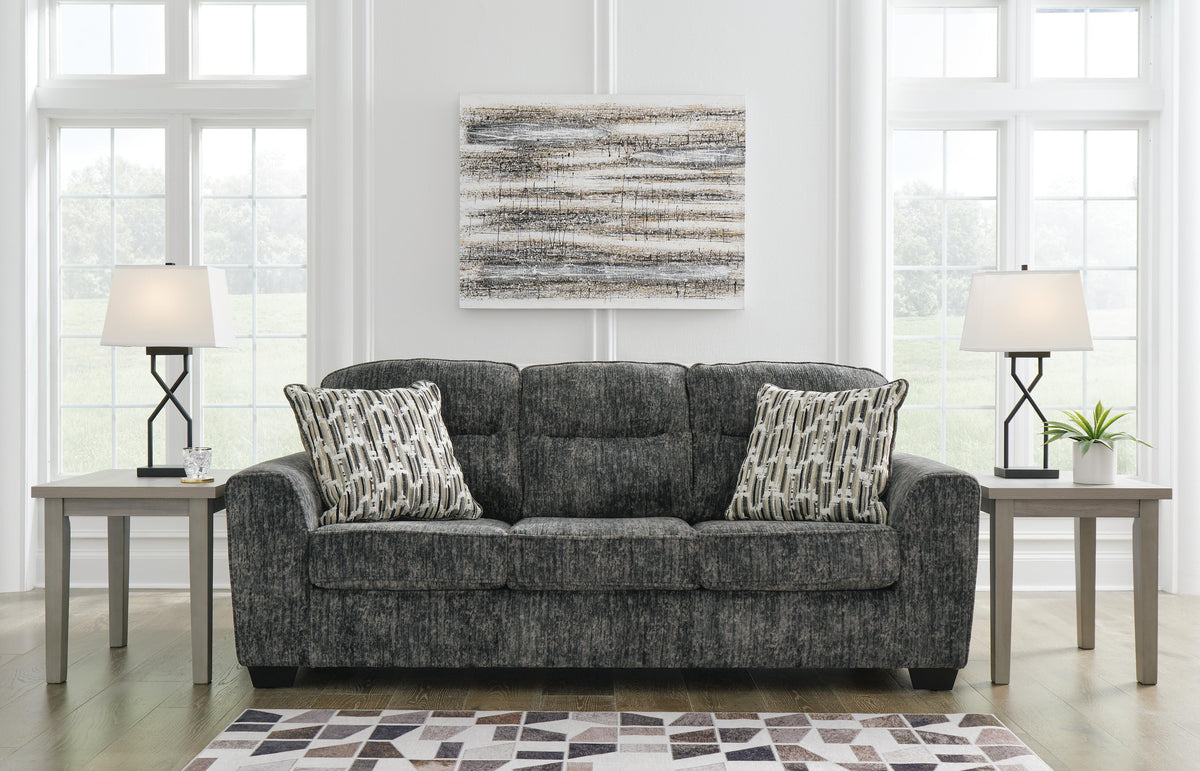 Torin Sofa and Loveseat in Gunmetal