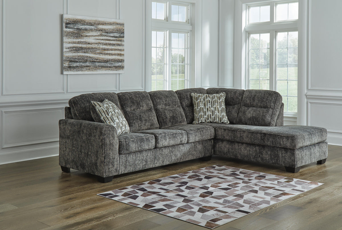 Torin 2-Piece Sectional with Chaise in Gunmetal